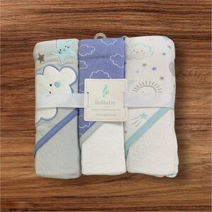 Kids Hooded Towels - Purple, Gray, White